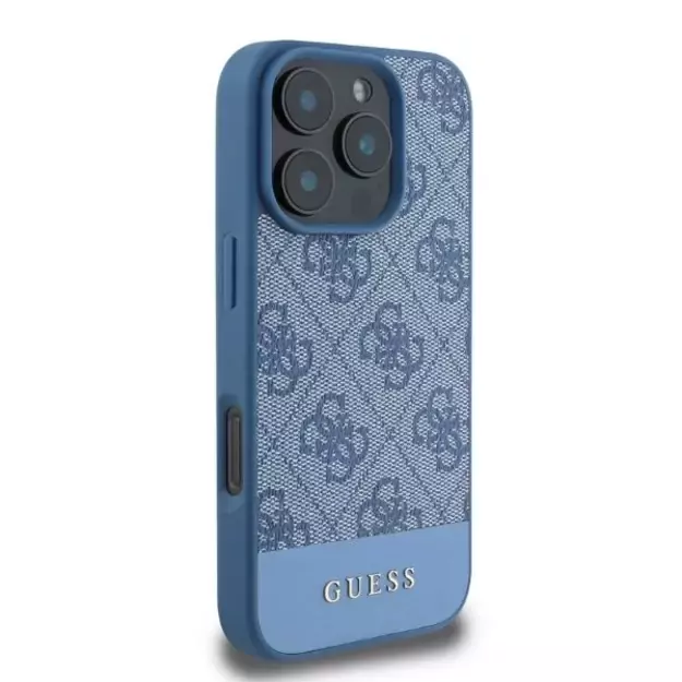 Guess 4G Bottom Stripe Case for iPhone 16 Pro Max - Blue 5