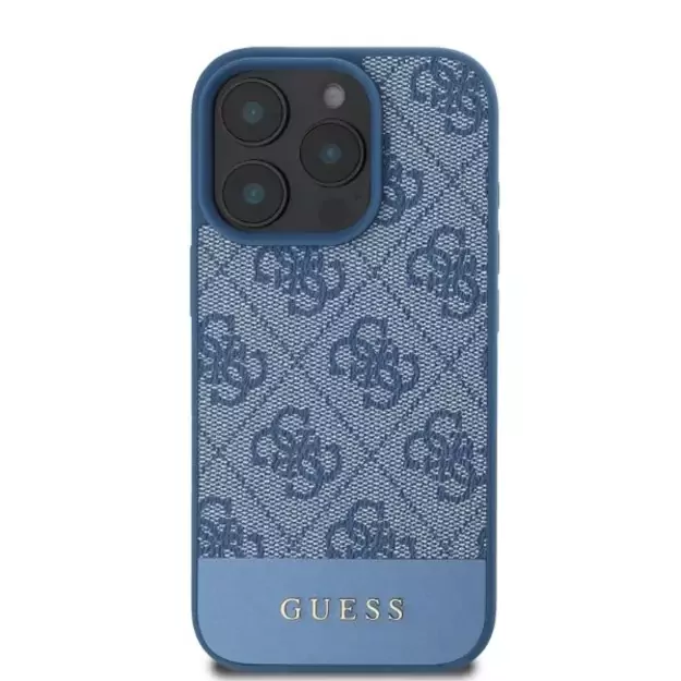 Guess 4G Bottom Stripe Case for iPhone 16 Pro Max - Blue 6