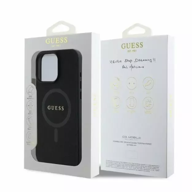 Guess Saffiano Classic Logo MagSafe iPhone 16 Pro Case - Black 3