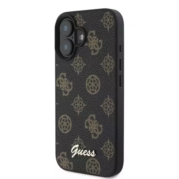 Guess Peony Script MagSafe iPhone 16 Plus Case - Black 1