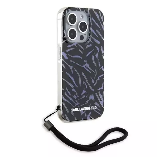 Karl Lagerfeld Zebra With Cord iPhone 15 Pro Max Case - Purple 2