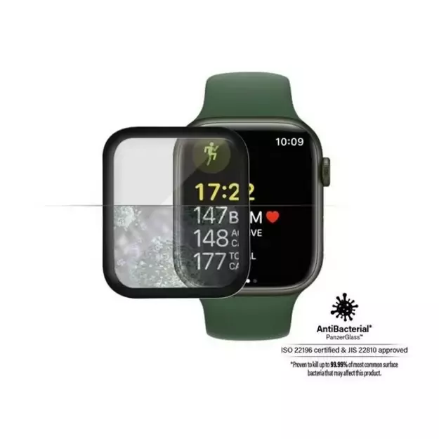 PanzerGlass Curved Antibacterial Tempered Glass for Apple Watch 7 - 41mm - Black 3