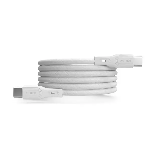 Puro Magnetic USB-C - USB-C 60W USB 3.2 (20 Gbps) 1m Magnetic Cable - White 3