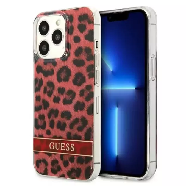 Guess GUHCP13LHSLEOR iPhone 13 Pro / 13 6.1&quot  red/red hardcase Leopard