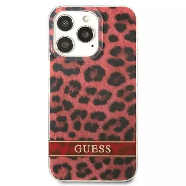Guess GUHCP13LHSLEOR iPhone 13 Pro / 13 6.1&quot  red/red hardcase Leopard 9