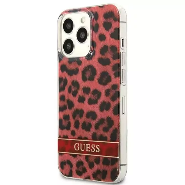 Guess GUHCP13LHSLEOR iPhone 13 Pro / 13 6.1&quot  red/red hardcase Leopard 8