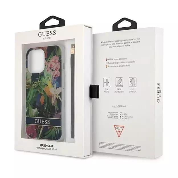 Guess GUHCP13XHFLSB iPhone 13 Pro Max 6.7&quot  blue/blue hardcase Flower Strap 14