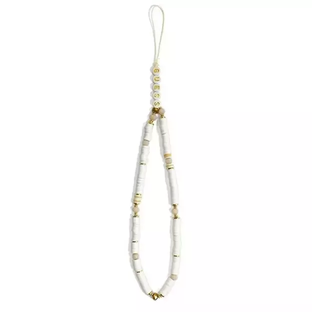 Guess pendant GUSTPEAW Phone Strap white/white Heishi Beads 1