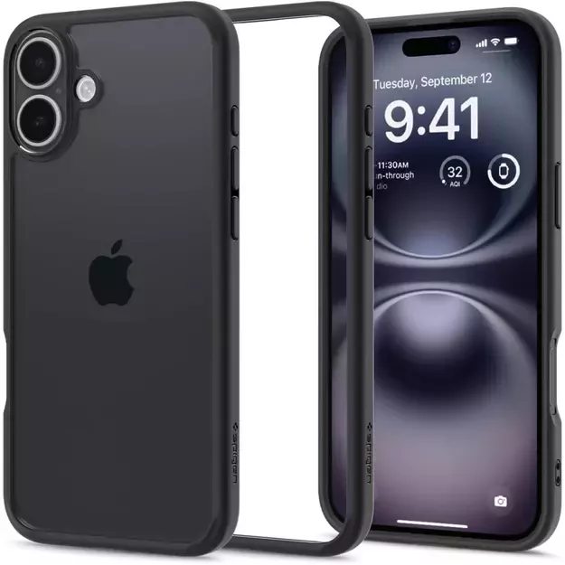 Spigen Ultra Hybrid iPhone 16 Case - Matte Black