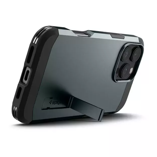 Spigen Tough Armor MagSafe Case with Stand for iPhone 16 Pro - Green 7