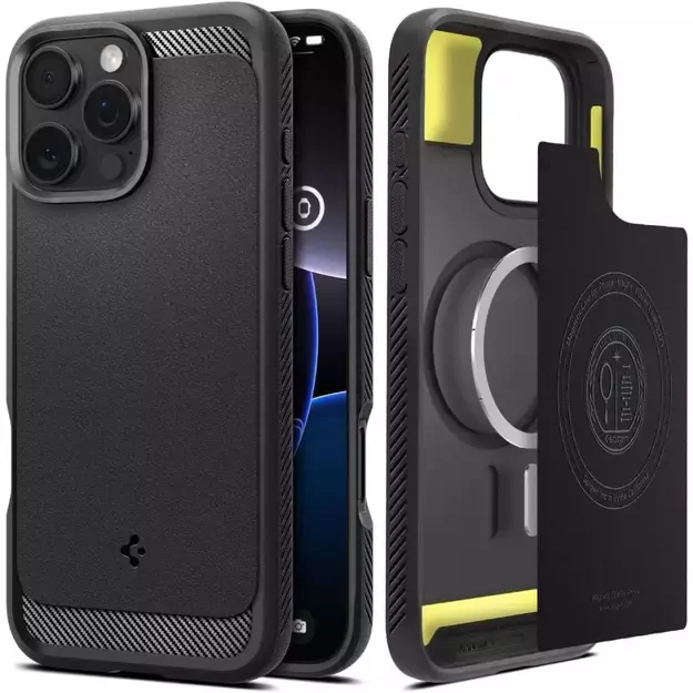Spigen Rugged Armor MagSafe Case for iPhone 16 Pro Max - Black