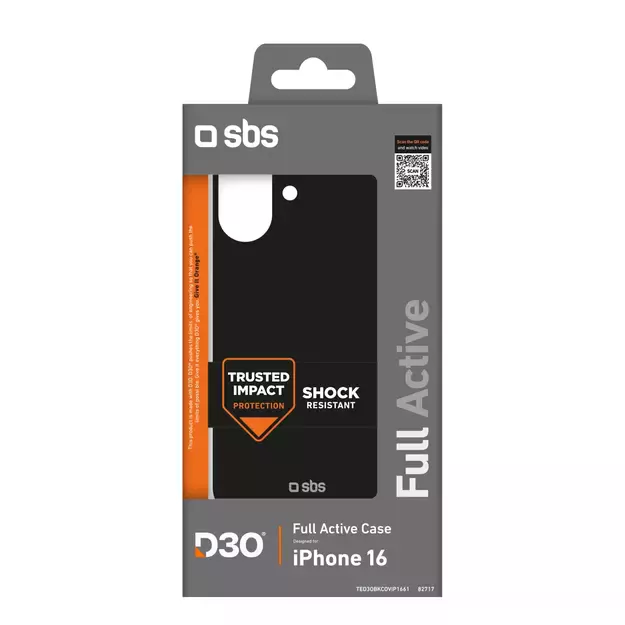 SBS Full Active D3O iPhone 16 Case - Black 1