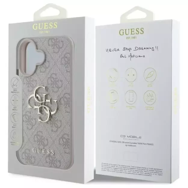 Guess 4G Big Logo iPhone 16 Plus Case - Pink 14