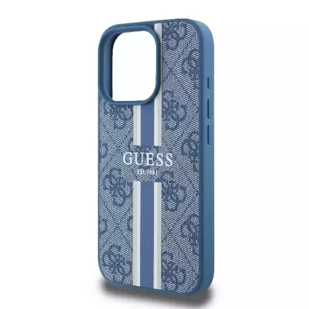 Guess 4G Printed Stripes MagSafe case for iPhone 16 Pro - blue 12