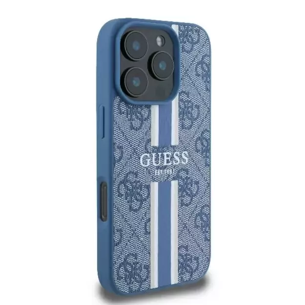 Guess 4G Printed Stripes MagSafe case for iPhone 16 Pro - blue 10