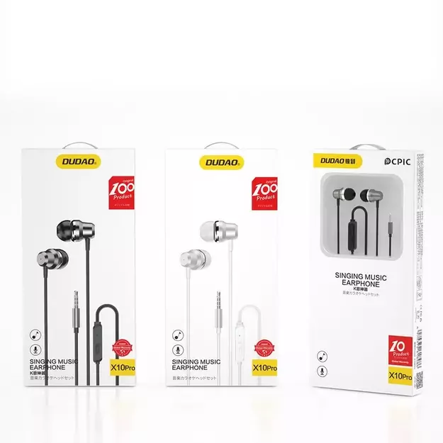 Dudao in-ear headphones headset with remote control and microphone 3.5 mm mini jack white (X10 Pro white) 1