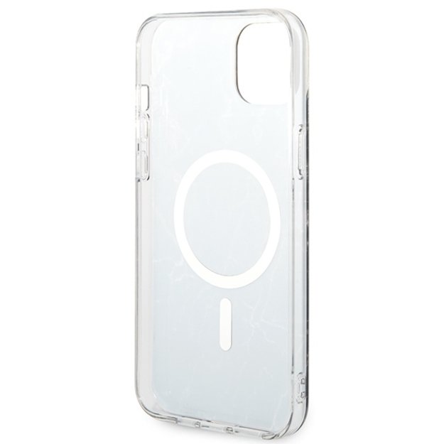 Set Guess GUBPP14MHMEACSK Case+ Charger iPhone 14 Plus 6.7  black/black hard case Marble MagSafe 6