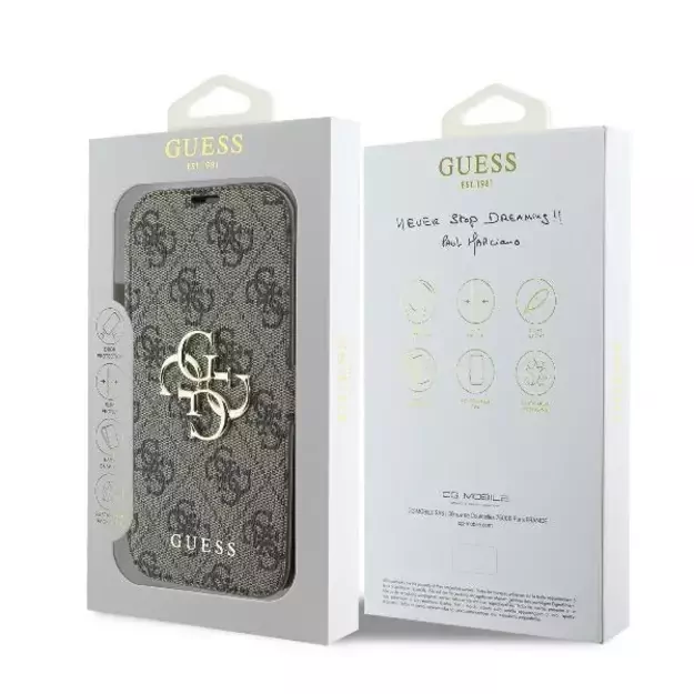 Guess 4G Metal Logo iPhone 16 Plus Case - Brown 14
