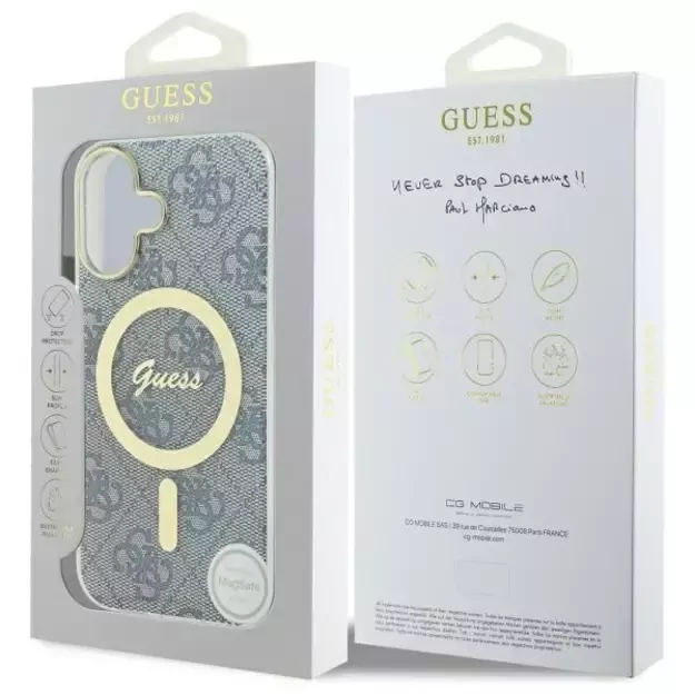 Guess IML 4G MagSafe iPhone 16 Case - Blue 7