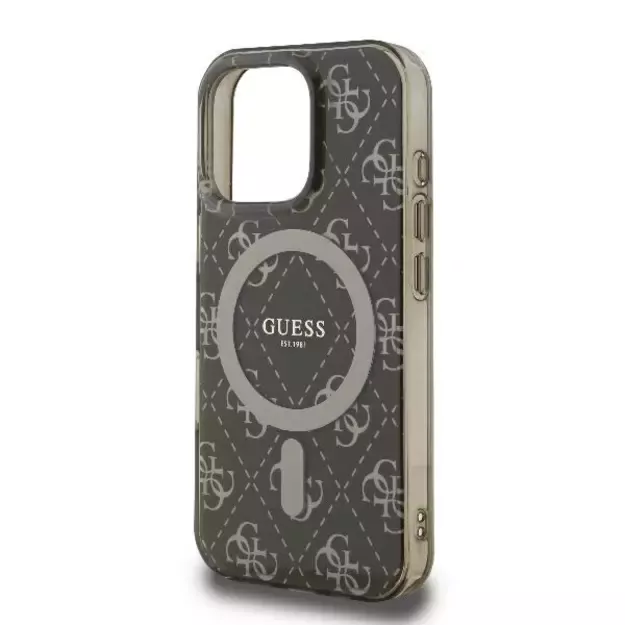Guess IML 4G Background MagSafe Case for iPhone 16 Pro Max - Brown 12