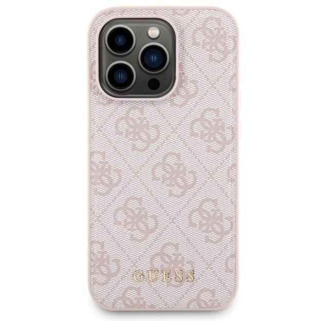 Guess 4G Metal Logo case set for iPhone 15 Pro Max + 5000mAh MagSafe power bank - pink 2