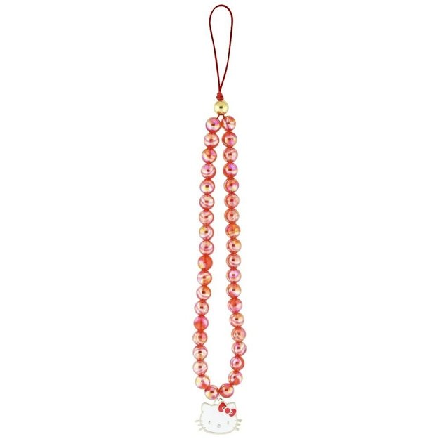 Hello Kitty Pearls Kitty Head Phone Charm - Red