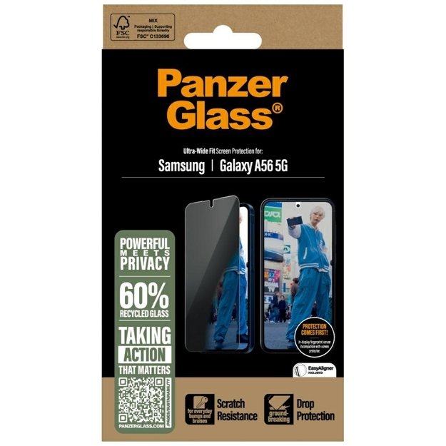 PanzerGlass Ultra-Wide Fit Privacy Glass for Samsung Galaxy A56 5G 3