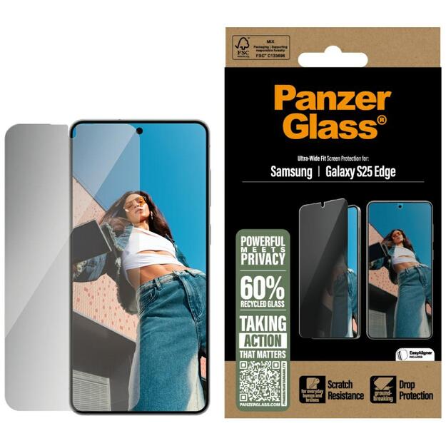 PanzerGlass Ultra-Wide Fit Privacy Glass for Samsung Galaxy S25 Edge - Clear