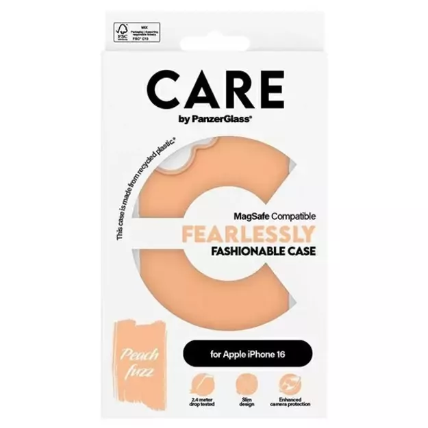 CARE by PanzerGlass Fashion Case iPhone 16 6.1&quot  peach/peachy MagSafe 1389 3