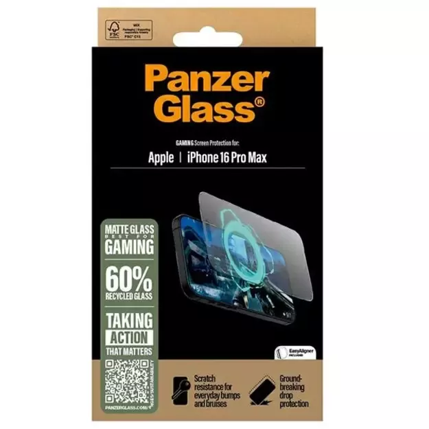 PanzerGlass Gaming Screen Protector iPhone 16 Pro Max 6.9&quot  Ultra-Wide Fit 2860 3
