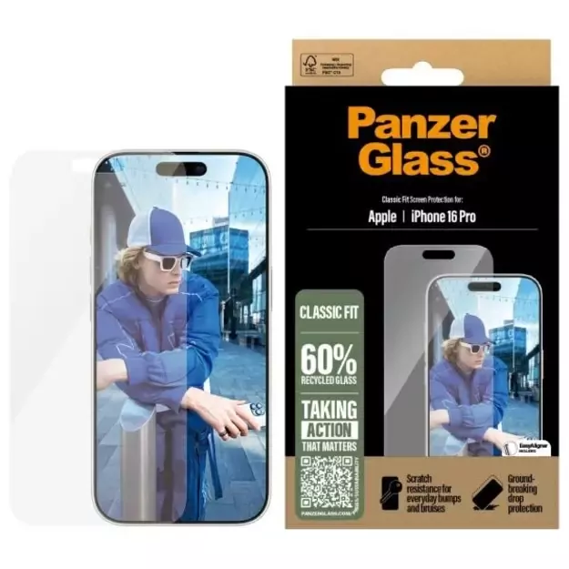 PanzerGlass Screen Protector iPhone 16 Pro 6.3&quot  Classic Fit 2874