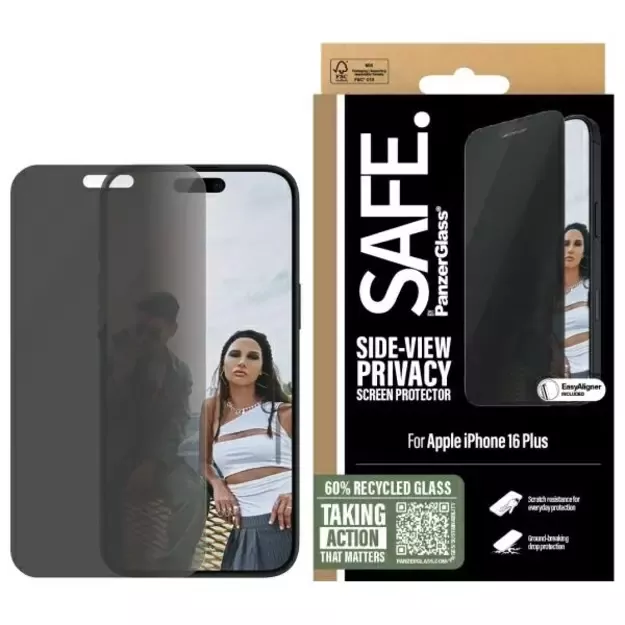 SAFE by PanzerGlass iPhone 16 Plus 6.7&quot  Privacy Screen Protector Ultra-Wide Fit SAFEP95877