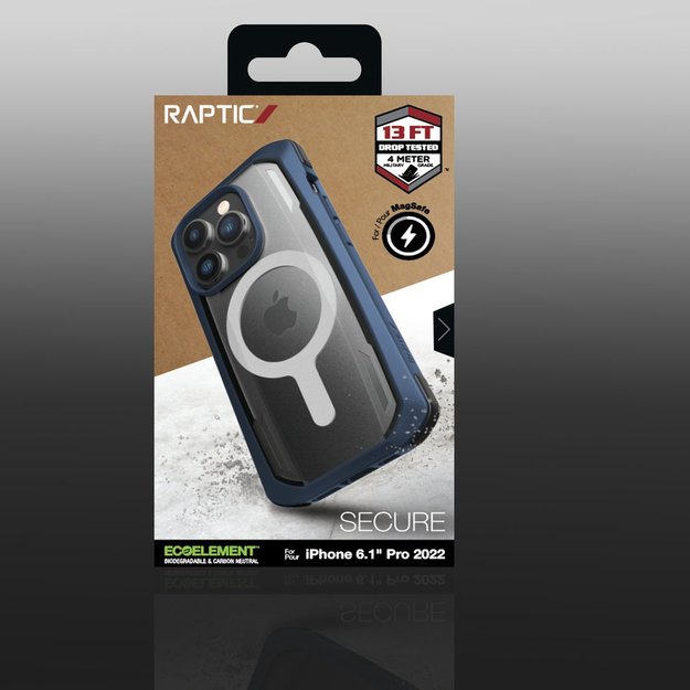 Raptic X-Doria Secure Case for iPhone 14 Pro with MagSafe armored cover blue 5