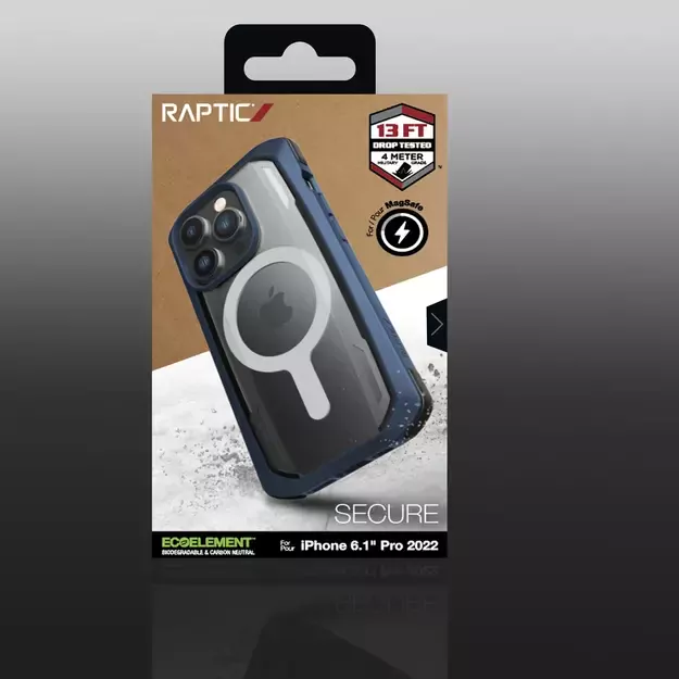 Raptic X-Doria Secure Case for iPhone 14 Pro with MagSafe armored cover blue 16