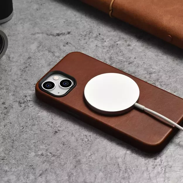 iCarer Oil Wax Premium Leather Case iPhone 14 Plus Magnetic Leather Case with MagSafe Brown (WMI14220703-RB) 14