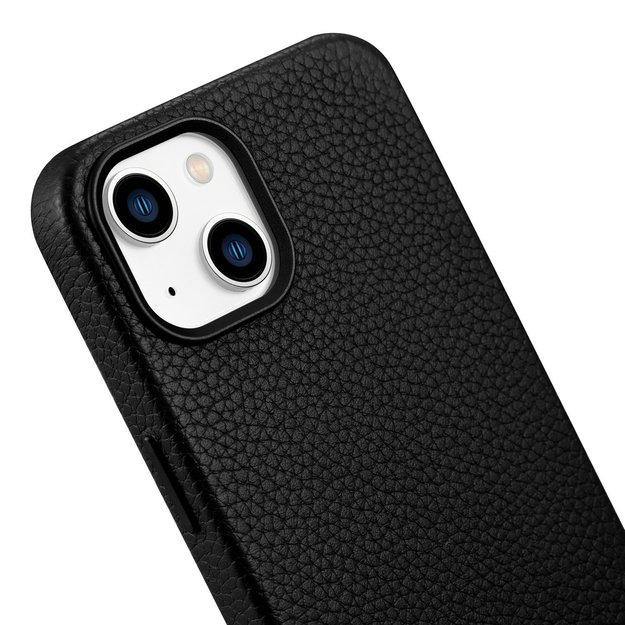 iCarer Litchi Premium Leather Case iPhone 14 Magnetic Leather Case with MagSafe Black (WMI14220709-BK) 33