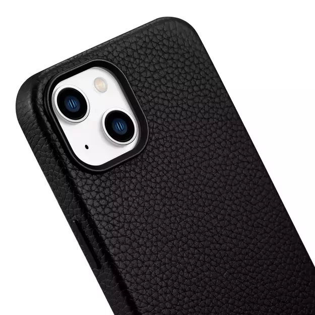 iCarer Litchi Premium Leather Case iPhone 14 Magnetic Leather Case with MagSafe Black (WMI14220709-BK) 19