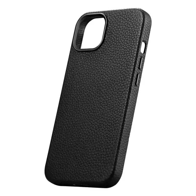 iCarer Litchi Premium Leather Case iPhone 14 Magnetic Leather Case with MagSafe Black (WMI14220709-BK) 13