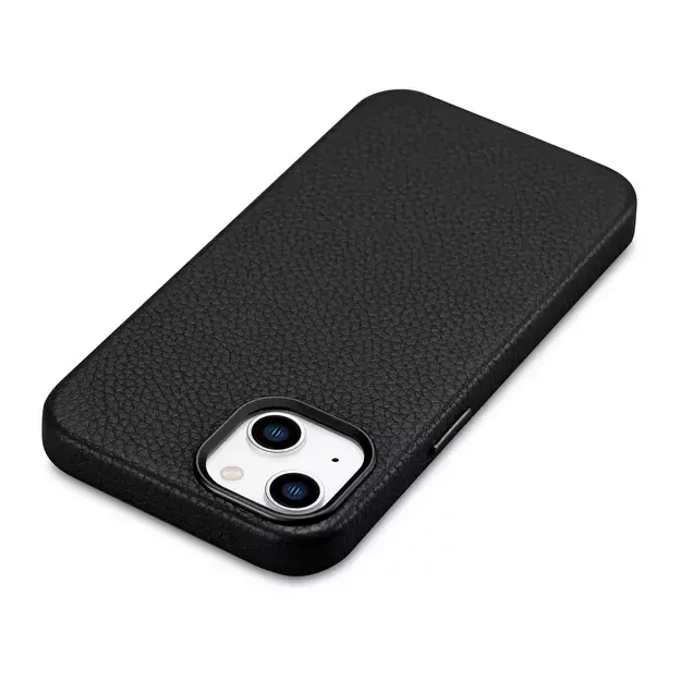 iCarer Litchi Premium Leather Case iPhone 14 Magnetic Leather Case with MagSafe Black (WMI14220709-BK) 16