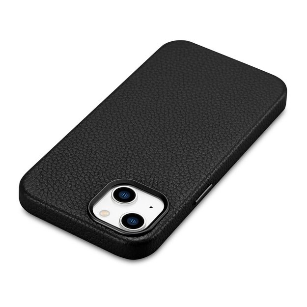 iCarer Litchi Premium Leather Case iPhone 14 Magnetic Leather Case with MagSafe Black (WMI14220709-BK) 30