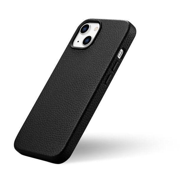 iCarer Litchi Premium Leather Case iPhone 14 Magnetic Leather Case with MagSafe Black (WMI14220709-BK) 28