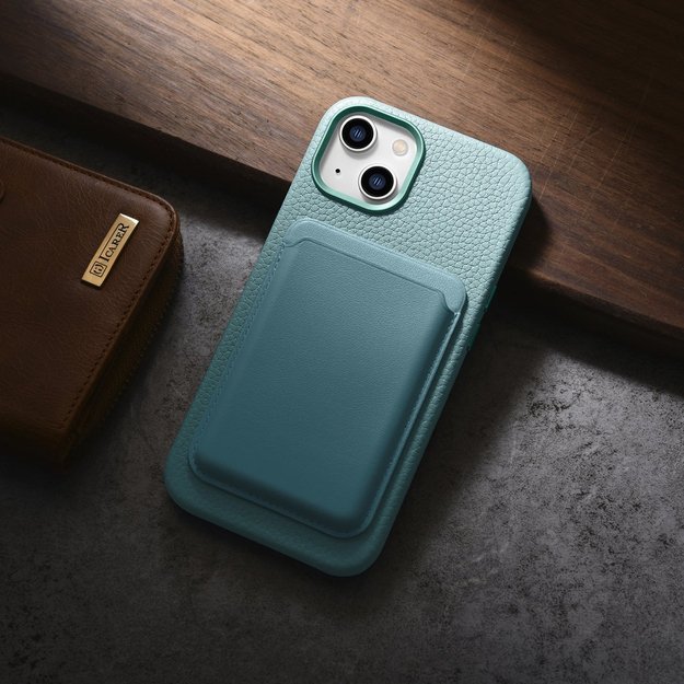 iCarer Litchi Premium Leather Case iPhone 14 Plus Magnetic Leather Case with MagSafe Green (WMI14220711-GN) 38
