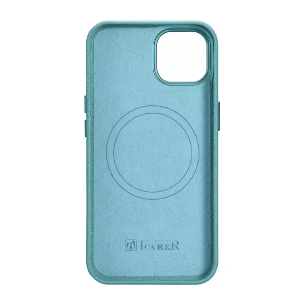 iCarer Litchi Premium Leather Case iPhone 14 Plus Magnetic Leather Case with MagSafe Green (WMI14220711-GN) 2