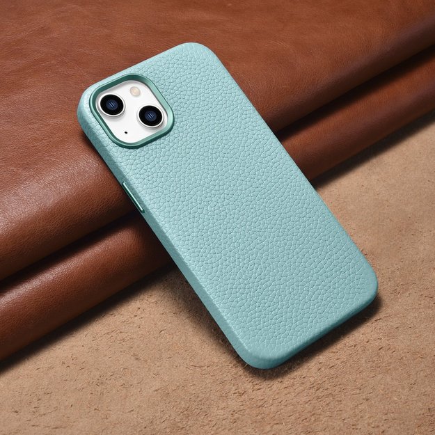 iCarer Litchi Premium Leather Case iPhone 14 Plus Magnetic Leather Case with MagSafe Green (WMI14220711-GN) 33