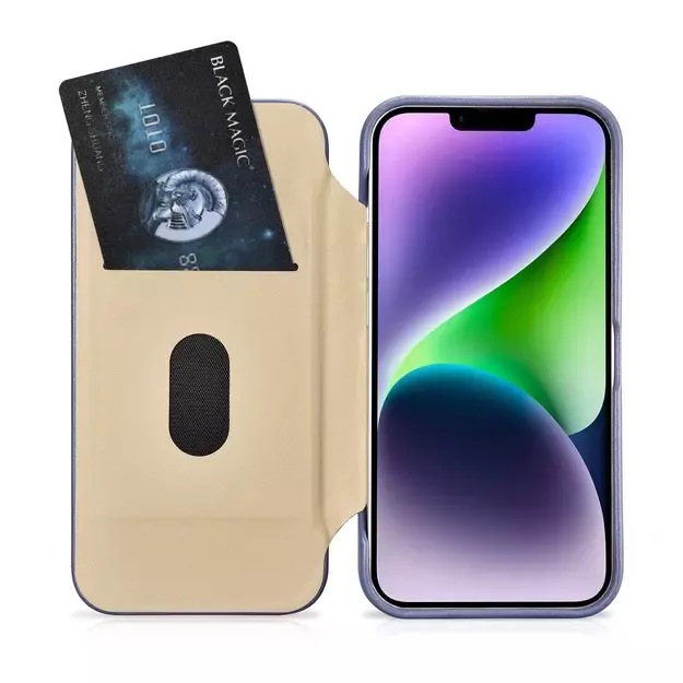 iCarer CE Premium Leather Folio Case iPhone 14 Plus Magnetic Flip Leather Folio Case MagSafe Light Purple (WMI14220715-LP) 19