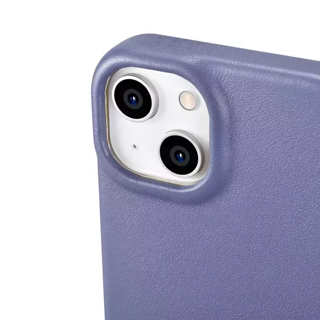 iCarer CE Premium Leather Folio Case iPhone 14 Plus Magnetic Flip Leather Folio Case MagSafe Light Purple (WMI14220715-LP) 12