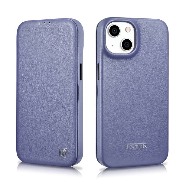 iCarer CE Premium Leather Folio Case iPhone 14 Plus Magnetic Flip Leather Folio Case MagSafe Light Purple (WMI14220715-LP) 46