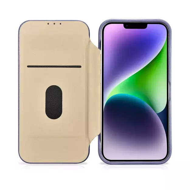 iCarer CE Premium Leather Folio Case iPhone 14 Plus Magnetic Flip Leather Folio Case MagSafe Light Purple (WMI14220715-LP) 17