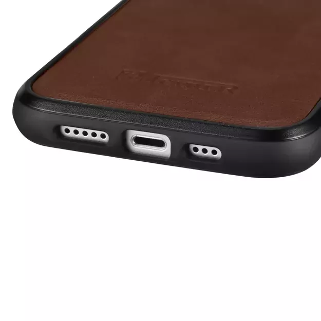 iCarer Leather Oil Wax Genuine Leather Case for iPhone 14 Plus (MagSafe Compatible) Brown (WMI14220719-BN) 11