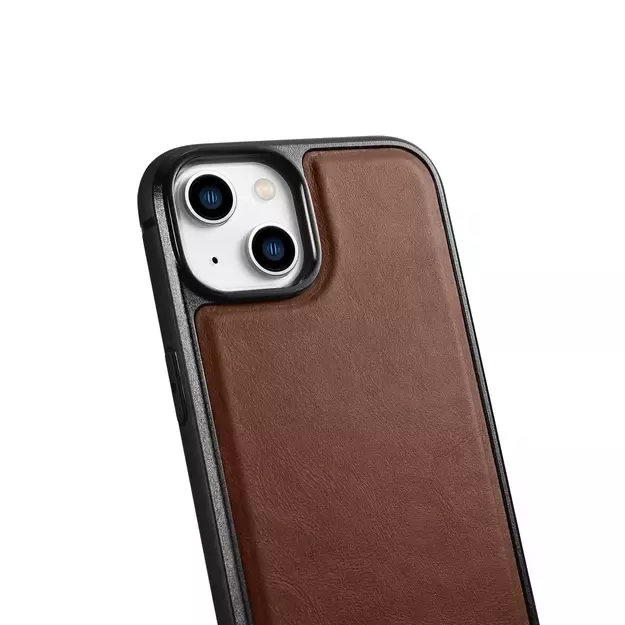 iCarer Leather Oil Wax Genuine Leather Case for iPhone 14 Plus (MagSafe Compatible) Brown (WMI14220719-BN) 24
